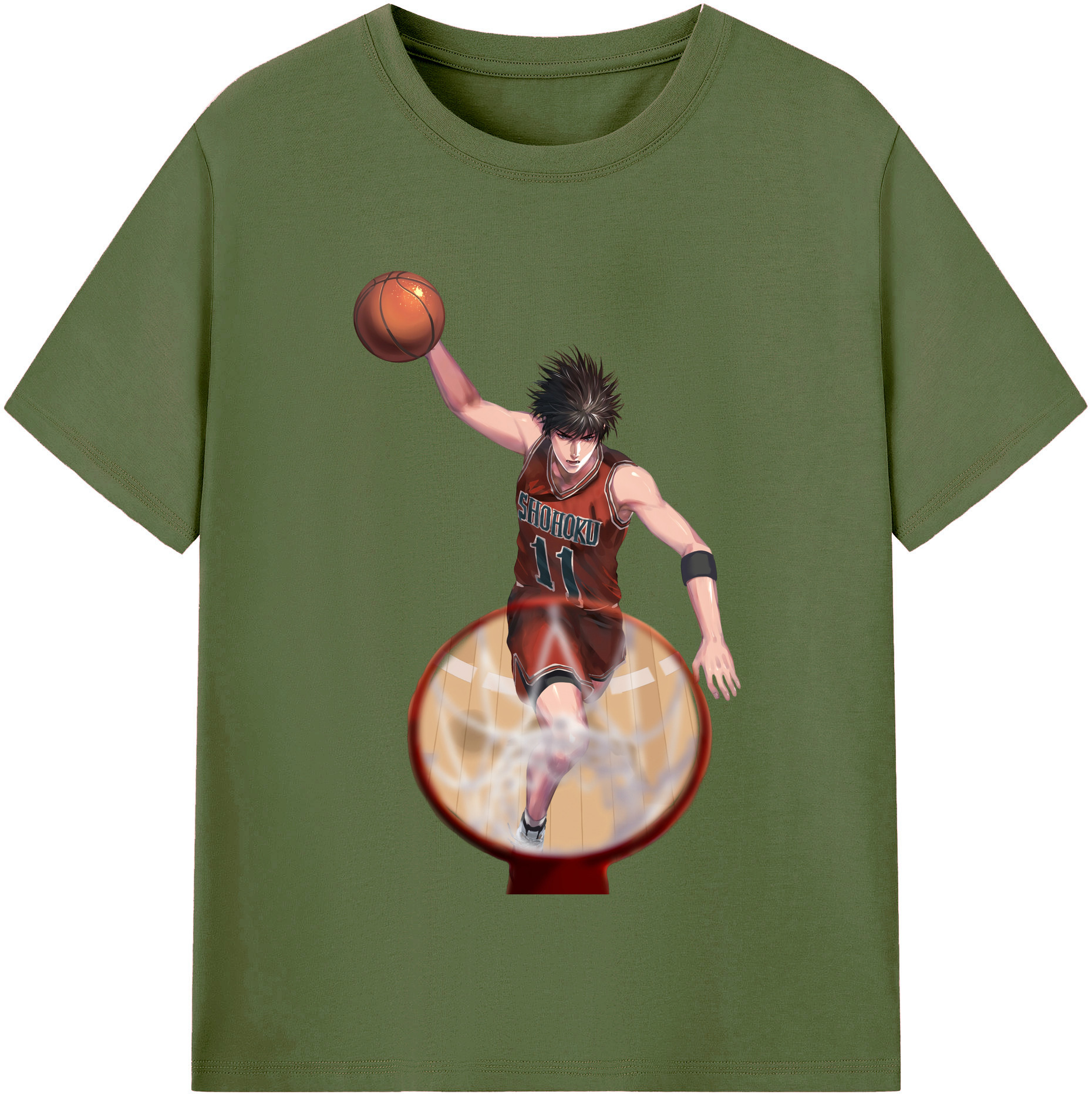 SLAM DUNK／スラムダンク 綿100％半袖Tシャツ（フロントプリント）